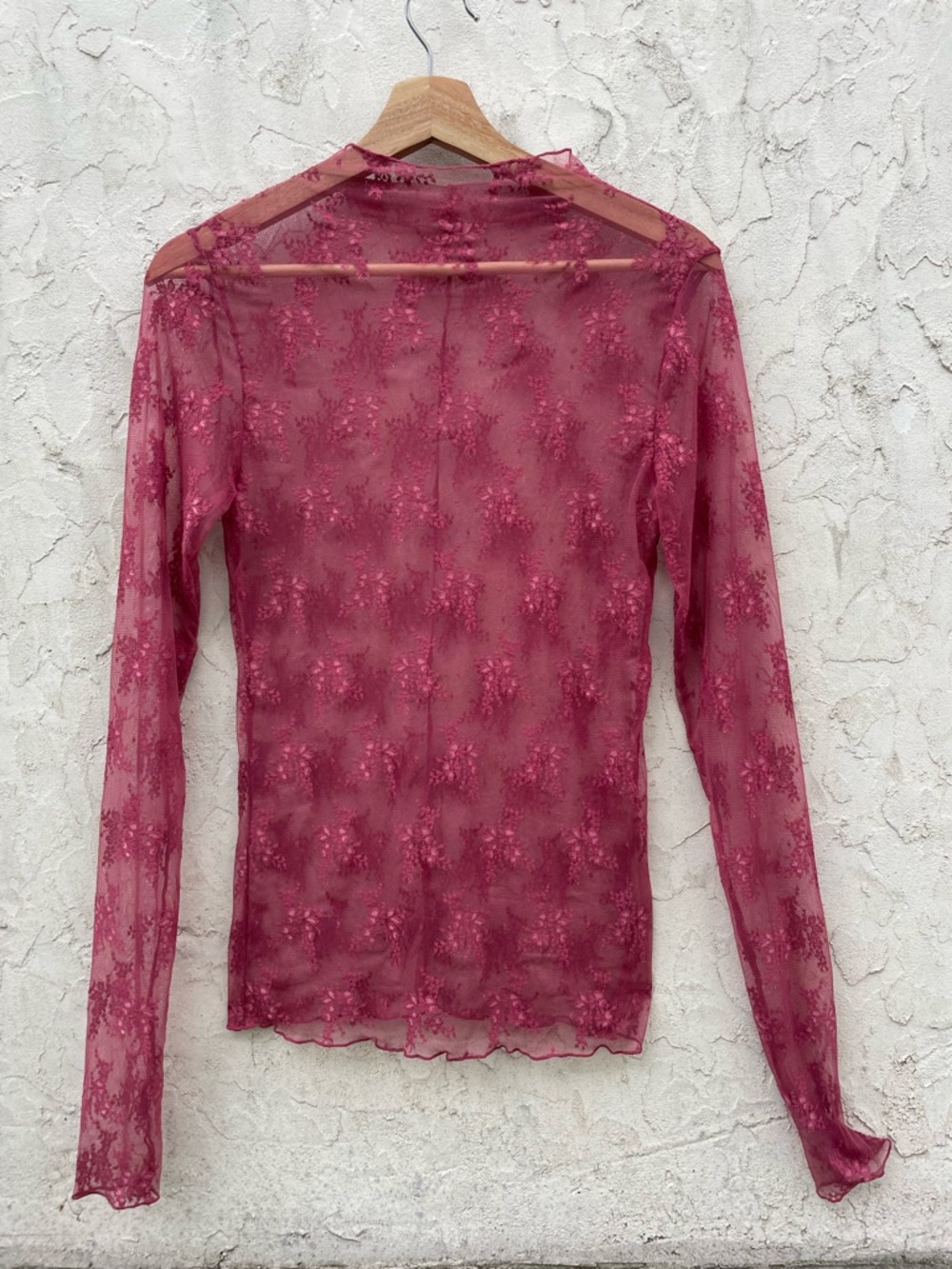 Free people Sheer Long-Sleeve Top in Rose Large
